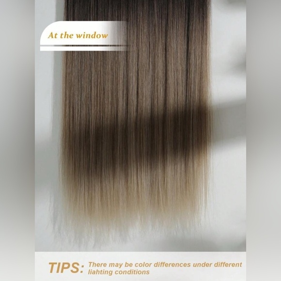 24 Inch Ombre  Clip in Hair Extensions Brown to Light Blonde  in Straight - Picture 8 of 11